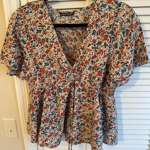 Floral V-Neck Women's Top